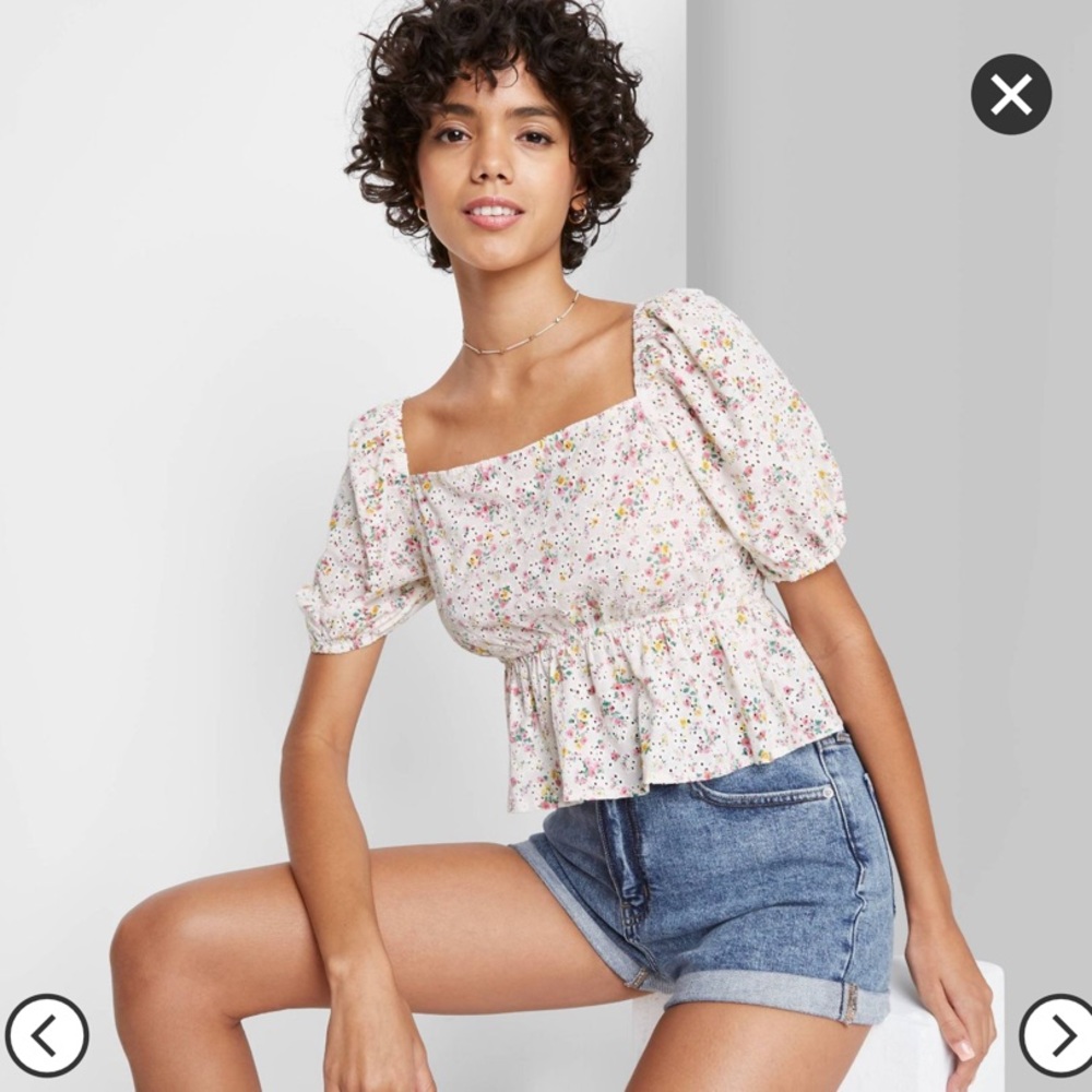 Floral Eyelet Top
